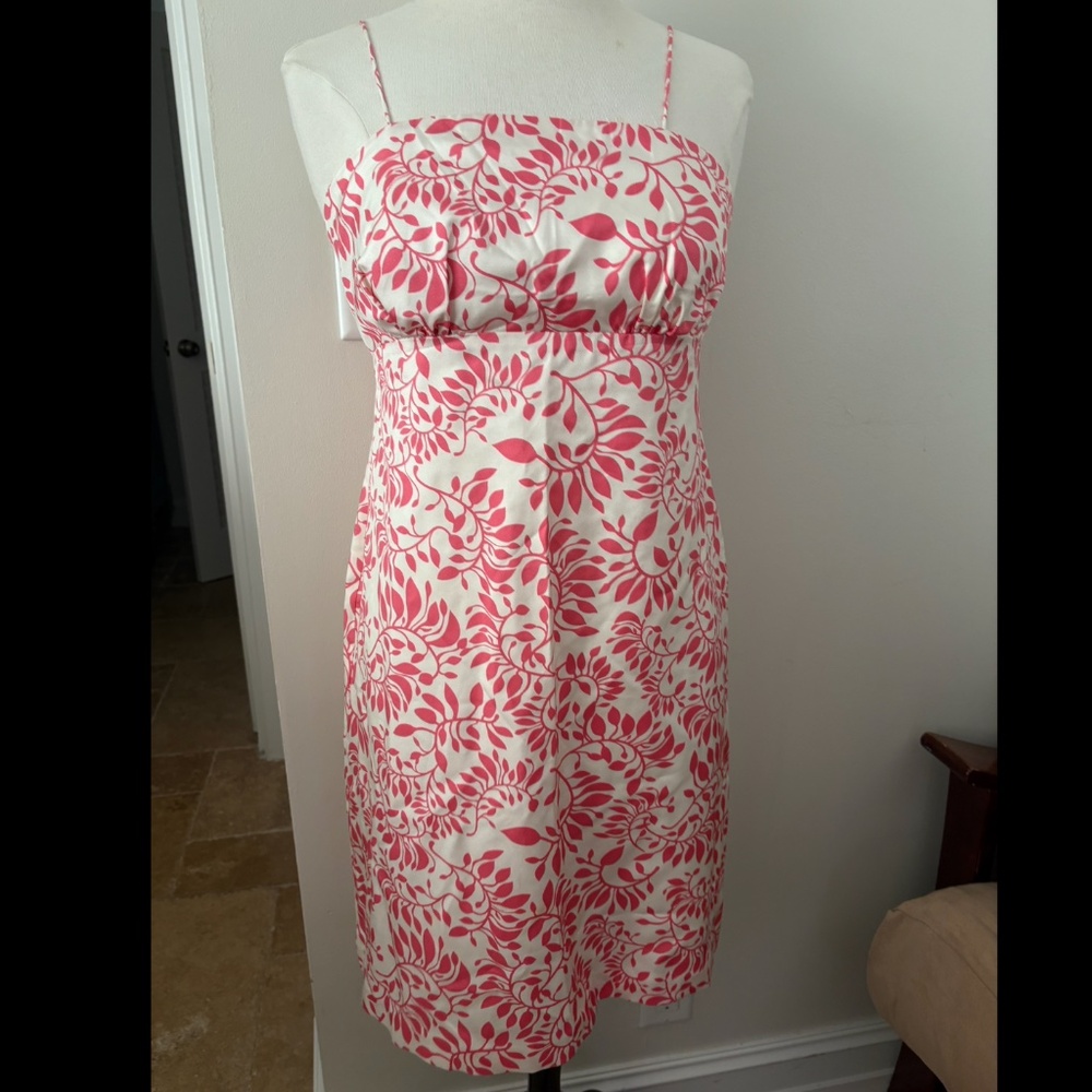 Vineyard Vines Skylark Pink and White Silk Dress